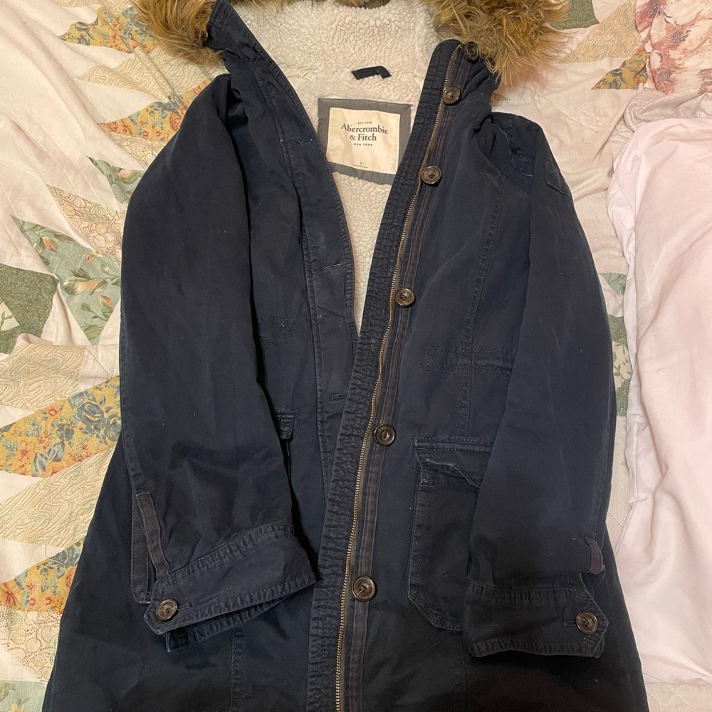 Abercrombie & Fitch Cream and Black Jacket